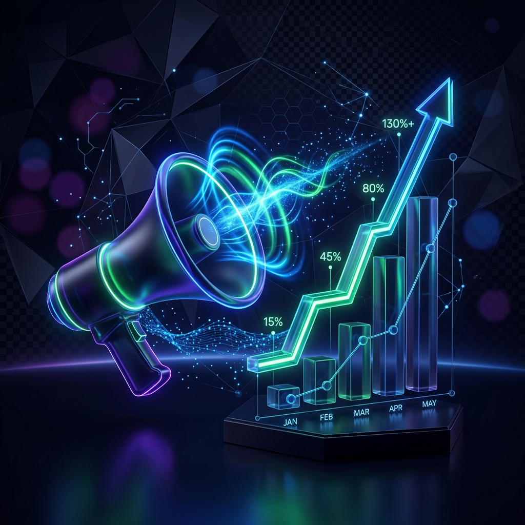 Brand Growth Megaphone Illustration